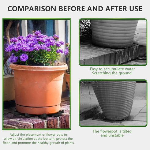 12PCS Plant Pot Feet for Outdoor Planters, Invisible Flower Pot Risers Toes,Indoor Secure Compressive Environmental