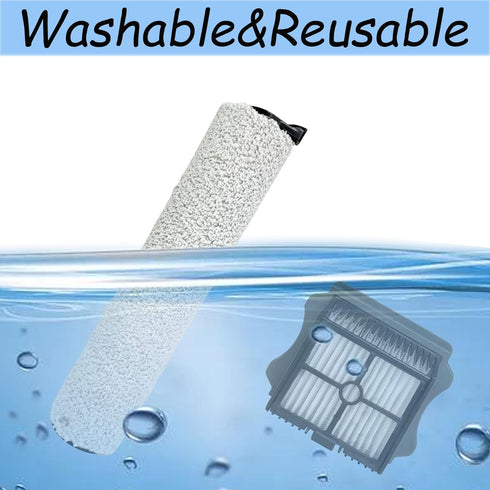CleanCrafter S5 2 2 1 Brush Rollers and Filters Replacement Compatible with Tineco FLOOR ONE Steam Cleaner Wet Dry