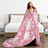 Perinsto 60"X50" Winter Snowflakes Pink Throw Blanket Ultra Soft Warm All Season Christmas Decorative Fleece Blankets