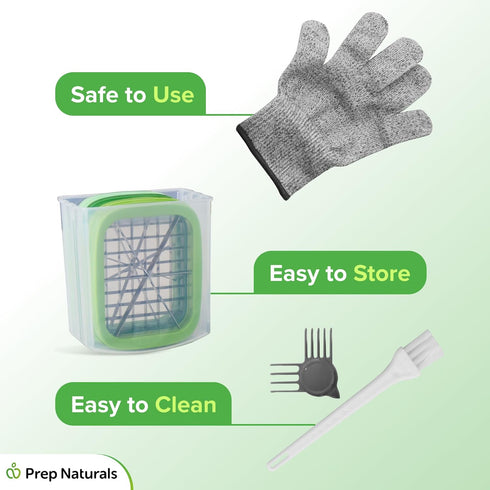 PrepNaturals 3-in-1 French Fry Cutter - Manual Potato Cutter for Fries and Vegetable Chopper