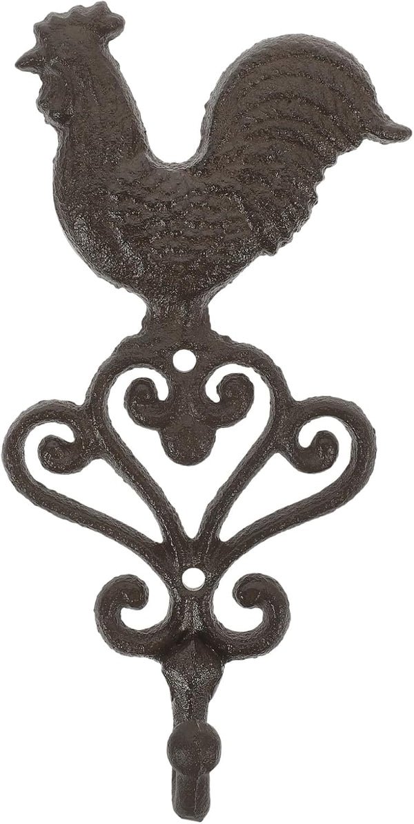 Cabilock Vintage Rooster Wall Hook, Wall Mounted Iron Hook for Coats, Keys, Towels, Country Decor