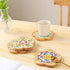 4PCS Mosaic Bamboo Coasters - Blank Base Trays for Crafts, Drinking Cup Coaster, DIY Mosaic Supplies