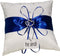 he andi 7.8" Wedding Ring Bearer Pillow Decoration, Double Hearts, Blue