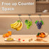 Rimaaiae 2 Packs Counter Under Cabinet Banana Hooks, Foldable Magnetic Banana Holder with Strong Self-Adhesive & Screws