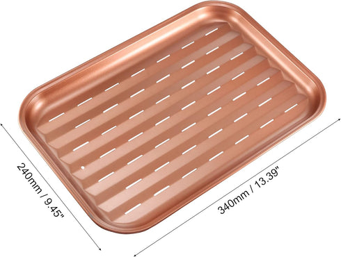 uxcell BBQ Grill Pans Carbon Steel Non-Stick Barbecue Trays for Grilling Meat, Vegetables and Seafood by uxcell