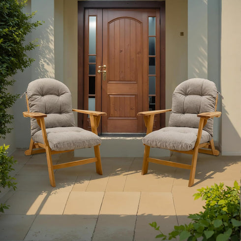 QILLOWAY Outdoor High Back Chair Cushion for Adirondack, All Weather Rocking Chair Cushions Thick Padded Replacement