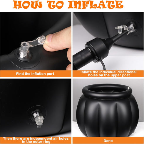 Halloween Inflatable Cooler, 22x18 Inch Witch Cauldron Kettle, Large Ice Bucket for Halloween Parties and Travel