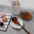 Egg Cracker & Spoon Holder - Ceramic Spoon Rest for Kitchen, Heat Resistant Utensil Rest for Countertop, Blue
