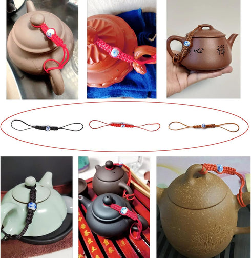 6 Pack Teapot Rope Hand-Woven Glass Kettle Ropes, Ceramic Teapots Lid Anti-drop Cord, Porcelain Cup Tea Set Accessories