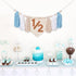 Dokuna 1/2 Half Birthday High Chair Banner - Boys Half Birthday Party Decorations Photo Backdrop, Half Way to One
