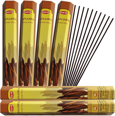 Cinnamon Incense Sticks Bundle with Holder, Hem Incense Sticks
