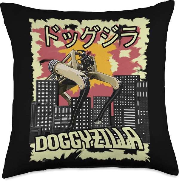 Drone Dog Toy Programmer, Coding Automation Dog Drone Zilla, 18x18, Multicolor Throw Pillow