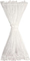 White French Door Curtain, Floral Rose Knitted Semi-Sheer Window Voile Rod Pocket Lace Treatment 1 Panel