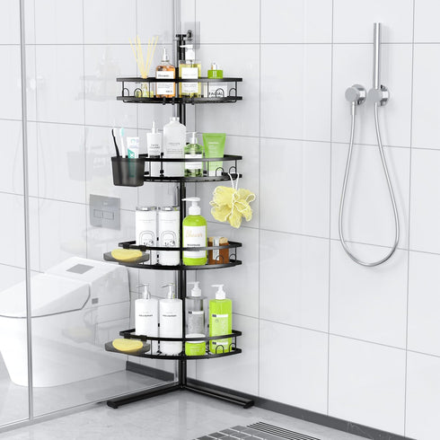 4-tier Aitatty Corner Shower Caddy Standing: Rustproof Shower Organizer Shelf - Floor Shower Corner Shelf Rack Stand