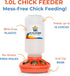 1L 1.5L Set, Lil'Clucker Chick Feeder, Chicken Waterer - No Leakage Chick Feeder and Waterer Kit, Hanging Baby Chick