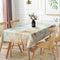 52x70 Inches Mid Century Tablecloth, Yellow and Blue Abstract Modern Art, Spill Proof Fabric Table Cover for Home