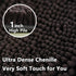 Bathroom Rugs Chenille 3-Piece - Extra Soft Absorbent Shag Bathroom Mats, Machine Wash Non-Slip (Coffee)