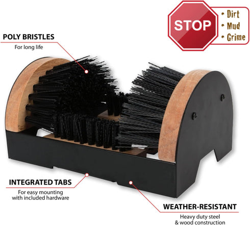 W9451 4.7 9.5 6.5-Inches Performance Tool Boot Brush Cleaner Floor Mount With Hardware Indoor / Outdoor x x