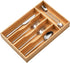 Umilife Bamboo Kitchen Drawer Organizer, 8.25 Inch Tray Holder for Small Drawer, Wood Caddy for Flatware Cutlery Knives