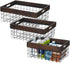 Set of 3 Metal Wire Baskets, Organizing Wood Top with Handles, Storage Organizer for Kitchen Cabinets, Pantry, Laundry