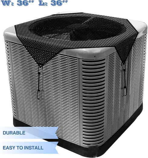 E&K 36"x36" Outdoor AC Unit Cover, Compressor Mesh Top Cover with Bungee Cords for Leaf Dust Protection