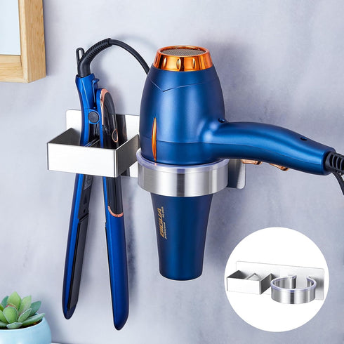 Hair Dryer Holder Wall Mounted, Hair Tool Organizer for Bathroom, Stainless Steel Hanger for Curling Iron