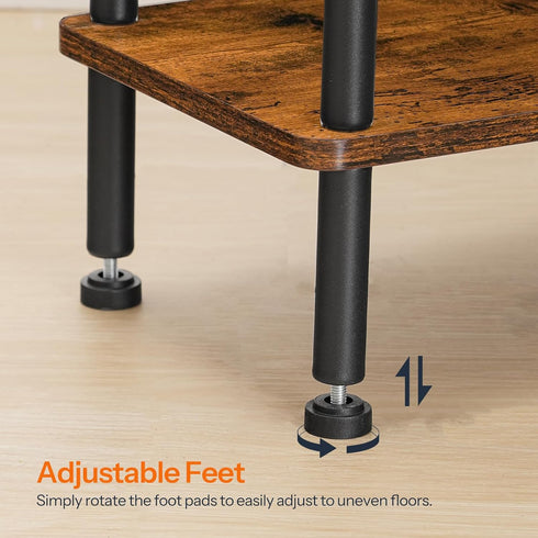3-Tier BF246BZ01N1 HOOBRO Narrow Side Table, Slim End Table No Tools Needed, Twist-On Assembly, Skinny Nightstand Sofa