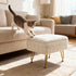ACEQLYT Small Foot Stool, Small Ottoman with Storage, White Furry Footstool with Soft Padded Seat & Gold Metal Leg