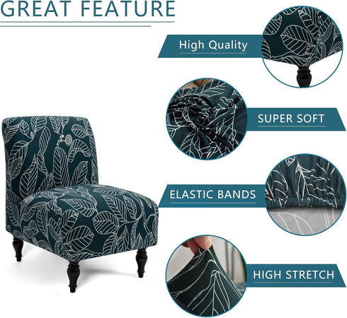 Armless Armless 1) Liykimt Accent Chair Cover Slipcover,Slipper Chair Stretch Spandex Removable for Chair Furniture