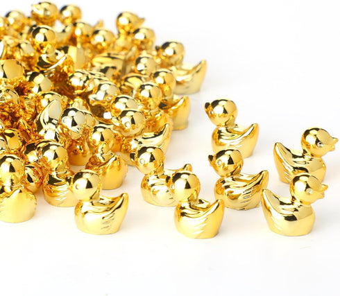 Yaocom 300 Pcs Mini Golden Duck Statue Bulk Golden Duck Figurines Micro