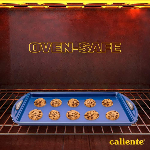 Caliente Nonstick Bakeware Set of 2 Cookie Sheets, Premium Medium & Small Baking Sheets