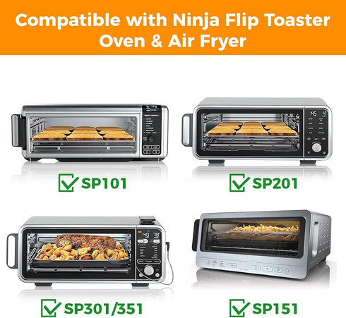 4 Pack Non-stick Reusable Air Fryer Liners for Ninja Flip Toaster Oven & Air Fryer