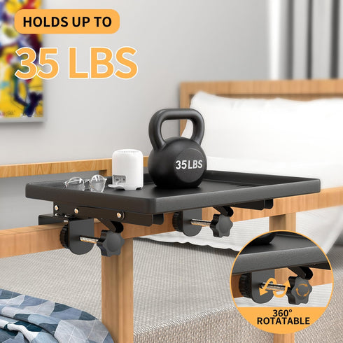 GIUWESOY Bedside Shelf, Bedside Shelf for Dorm Bunk Bed, Clip On Nightstand Foldable, College Dorm Room Essential