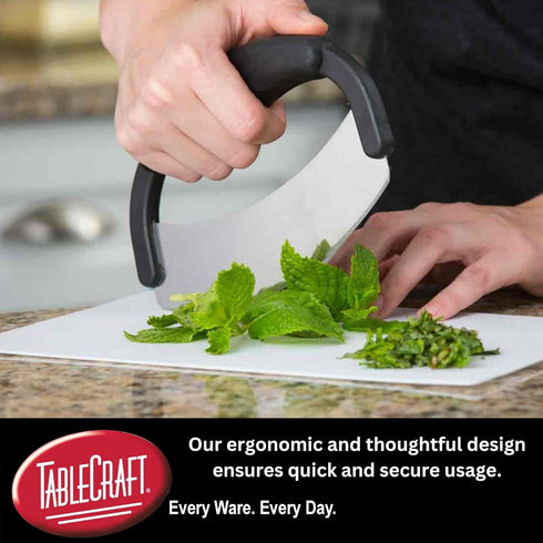 TableCraft Single Mezzaluna H6610 – Wavy Crinkle Cutter for Fruits, Vegetables, Pickles & Potatoes – Stainless Steel,