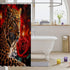 Rose Cheetah Shower Curtain, Leopard Print Bath Curtain 72 Long, Romantic Red Flowers Waterproof Bathroom Decor for Kids