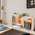7 WRINGKIT Adjustable Desktop Storage, Wood Display Bookshelf with Compartments, Expandable Desk Shelf Hutch, Office