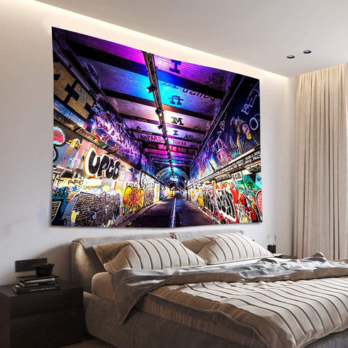 MEETSIOY Graffiti Wall Tapestry, 80x60 Inches Street Creative Art Hanging Decor GTLHMT1026
