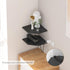 JJL 12 Inch 2 13.3 Inch Corner Shelves, Corner Shelf Wall Mounted with Wire Hole, Tier Deep Wooden Corner Hanging