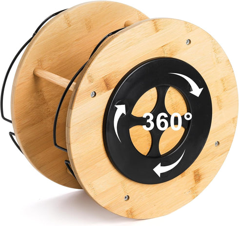 Yopay Lazy Susan Organizer 2 Tier, Bamboo Rotating Spice Rack for Kitchen Countertop, Spinning Makeup Turntable (11