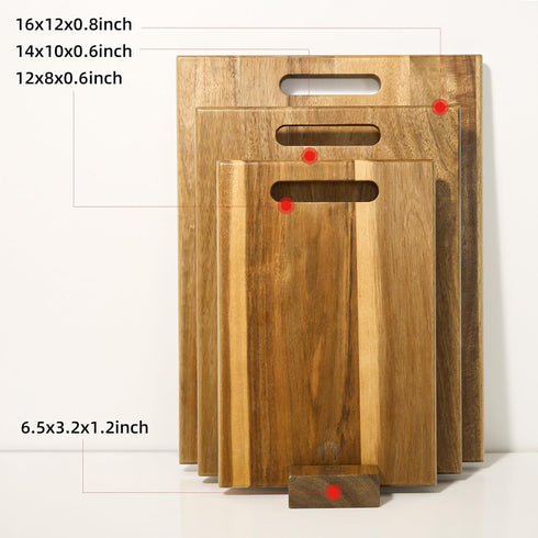 Set 3 Set YSTKC Acacia Wood Cutting Boards of PCS for Kitchen, Large Wooden Cutting Board with Handle, Thick Chopping