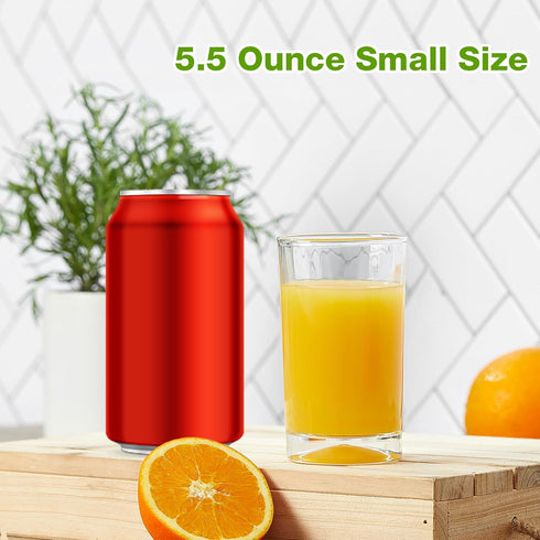 Set 6, 5.5-ounce Set, 5.5 Mfacoy Small Juice Glasses of Glass Cups, Heavy Base Small Drinking Glass Clear Cups, Thick