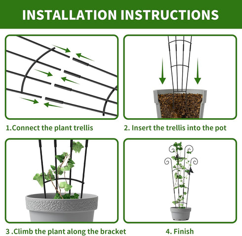2 Pack 30 Inch Taller Plant Trellis for Potted Climbing Plants Indoor,Expandable Metal Garden Trellis for Climbing