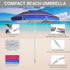 6.5ft 50+ LOTTAFUN Beach Umbrella - Heavy Duty Wind Resistant UV Portable Sun Shade with Sand Anchor & Carry Bag