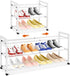 Closet 18.5"-33" 12 3-Tier Expandable Shoe Rack for Adjustable Metal Shoe Rack for Entryway Free Standing Shoe