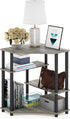 FURINNO Turn-N-Tube Space Saving Corner Desk, Grey/Black French Oak