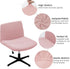 MIFXIN Armless Office Desk Chair Cover, Stretch Soft Slipcover for Wide Seat Mid Back Accent Chair, Pink