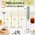 YUSWKO Granite Rechargeable Milk Frother for Coffee - Handheld Drink Mixer with 3 Heads and 3 Speeds for Latte and