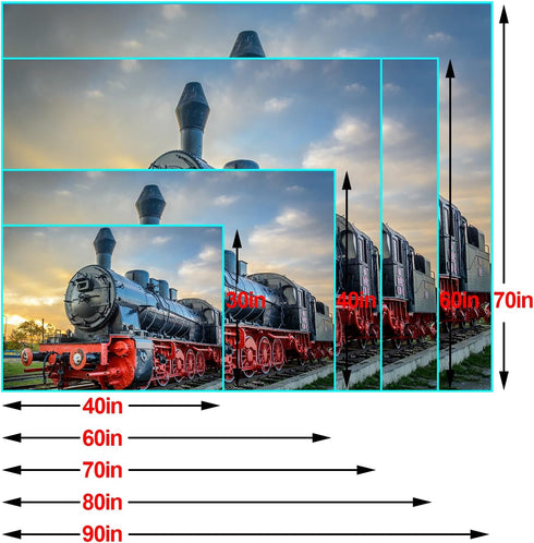 Sunset 40X30 Inches DYNH Steam Train Tapestry, Old Engine Train on Railroad Track Tapestries,Natural Scenery Sunrise