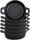 Mini Cast Iron Skillets Set: 5 x 5 x 1.3 Inch Black Ramekin Dish, Oven Safe Cookware for Indoor Outdoor (6 Pack)