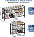 18-33 Closet, 3-Tier Mavivegue Expandable Shoe Rack for Shoe Organizer, Adjustable Shoe Rack for Front Door Entrance